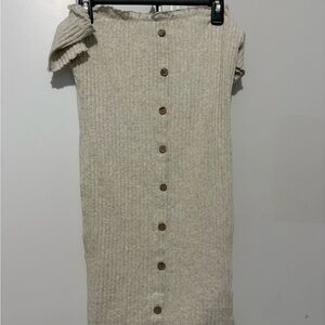 Cozy Knit Button-Down Dress